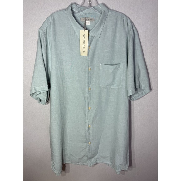 Outerknown Other - Outerknown Mens 2Xl Hemp Tencel Light Blue Short Sleeve Button Shirt Resort NWT
